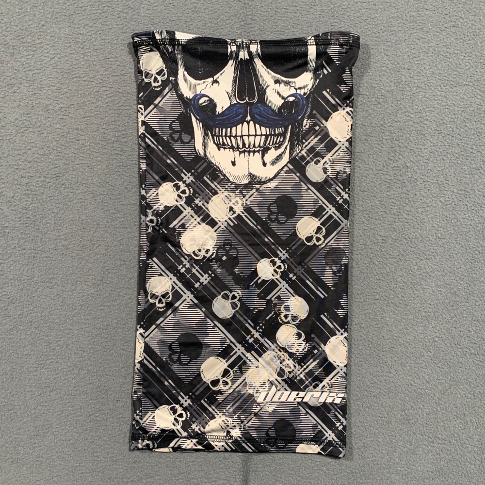 Doerix Skull Balaclava Face Mask Neck Gaiter Tube Scarf Bandana‎ Black White
